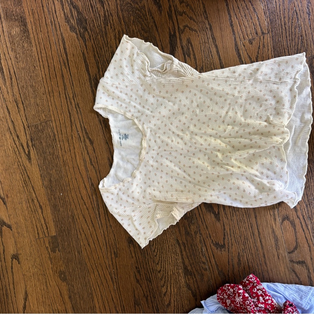 Cream Short Sleeve Top